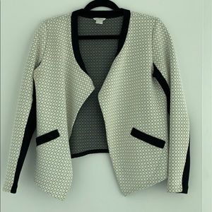 Club Monaco Off-White/black textured blazer
